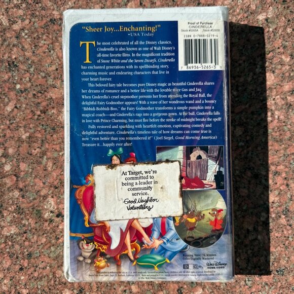 Cinderella (VHS Tape, 1995, Walt Disney Home Entertainment) - Picture 2 of 8